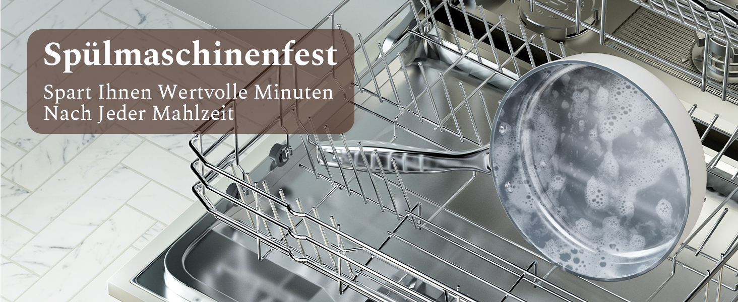 Набір сковорідок Koch Kode: керамічне покриття, 20/24/28 см, з нержавіючою ручкою, для індукційних плит, без PTFE та PFOA, безпечне для здоров'я, бежевий (20 см)