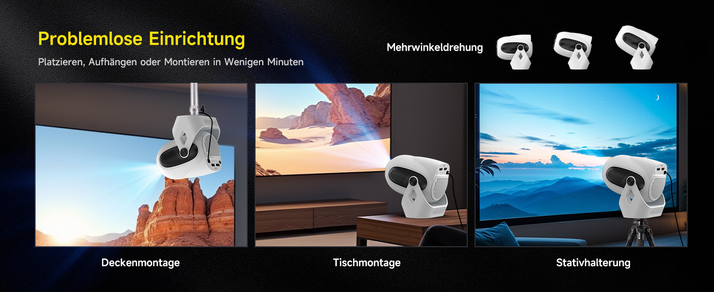 Портативний проєктор Magcubic Mini Beamer 4K з Android 11, Bluetooth 5.0, WiFi Dualband та автоматичною корекцією трапеції
