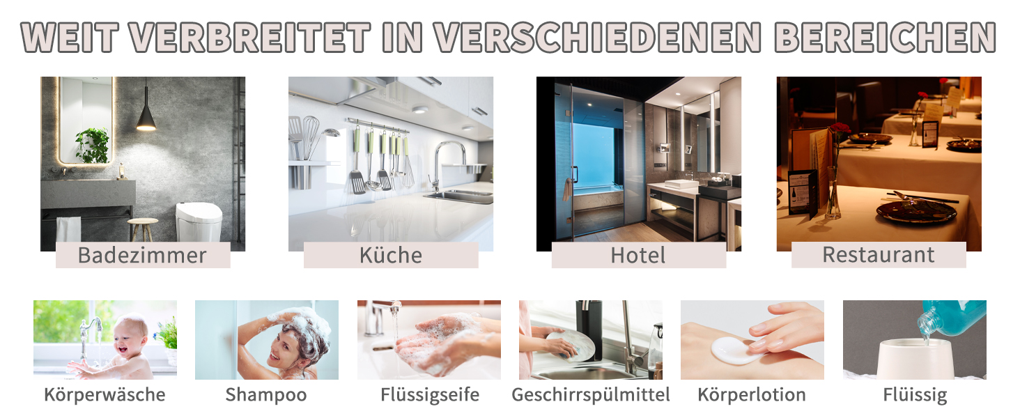 Дозатор для миючого засобу BosilunLife, 350 мл, наповнюваний, велика кнопка, стильний, неслизький, BPA-free для кухні та ванної кімнати