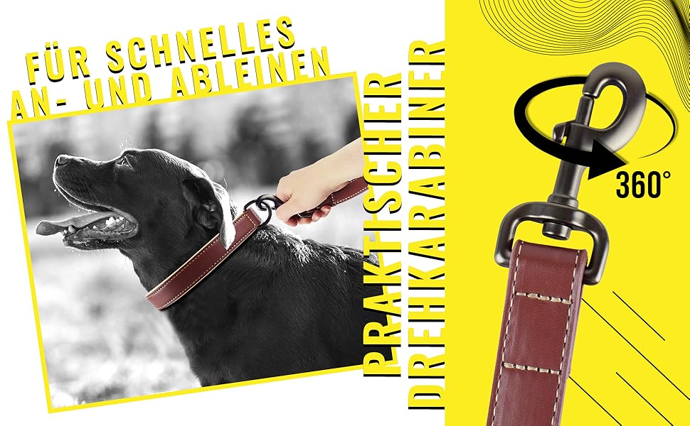 Набір повідка та нашийника ne&no® (веганська шкіра) для собак. Міцний поводок з карабіном, регульований нашийник. Розмір S, коричневий/бежевий, персоналізований.