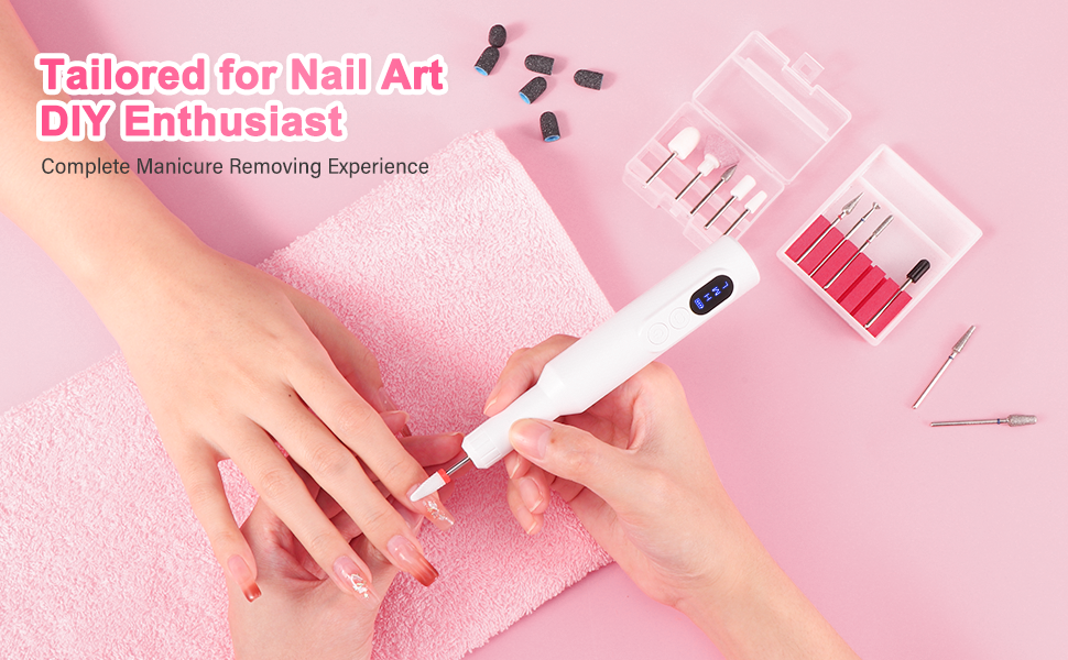 Професійний бездротовий апарат для манікюру та педикюру Brencco, 12 в 1, 18000 об/хв, 8 насадок, зарядка Type-C, для дому та салону