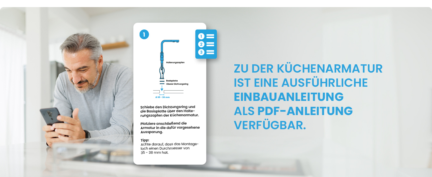 Кухонний змішувач Bächlein Varvaro – поворотний на 360° з висувним шлангом та душем – нержавіюча сталь