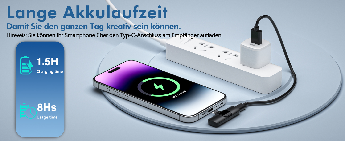 Мікрофон Lavalier Mini Mic Pro (2 шт.) з USB-C для iPhone, iPad, Android - для відео, інтерв'ю, подкастів, Vlog, TikTok, YouTube (сірий)