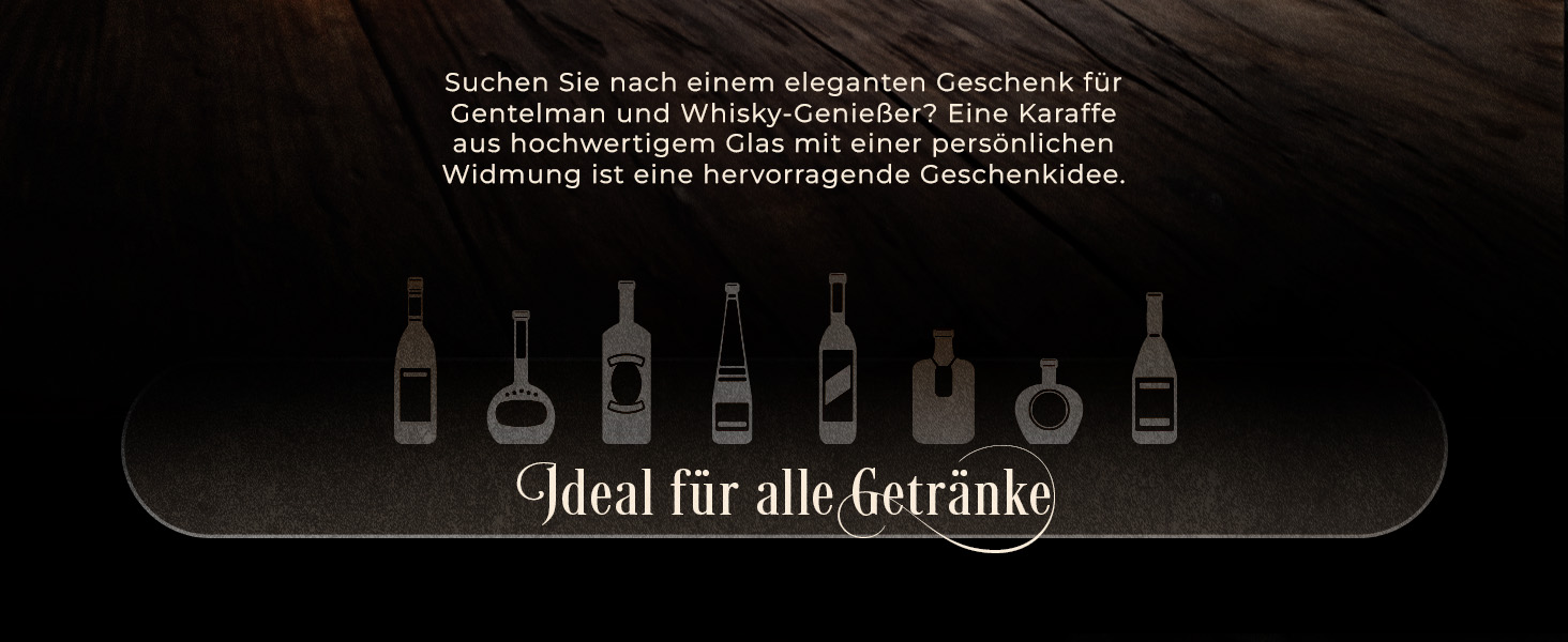 Maverton Whiskey Decanter + Set of 4/6 Whiskey Glasses with Engraving - 700ml Whiskey Decanter - Perfect for Christmas - Birthday Gift for Men - Congratulations
