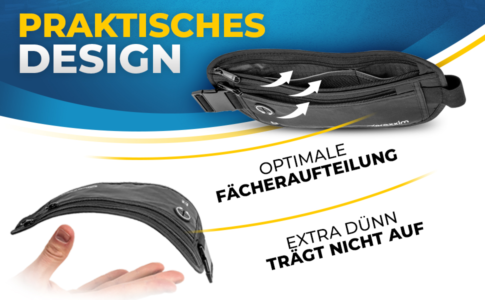 Чоловіча та жіноча поясна сумка-бананка для подорожей з захистом від крадіжок та RFID-захистом. Чорна.