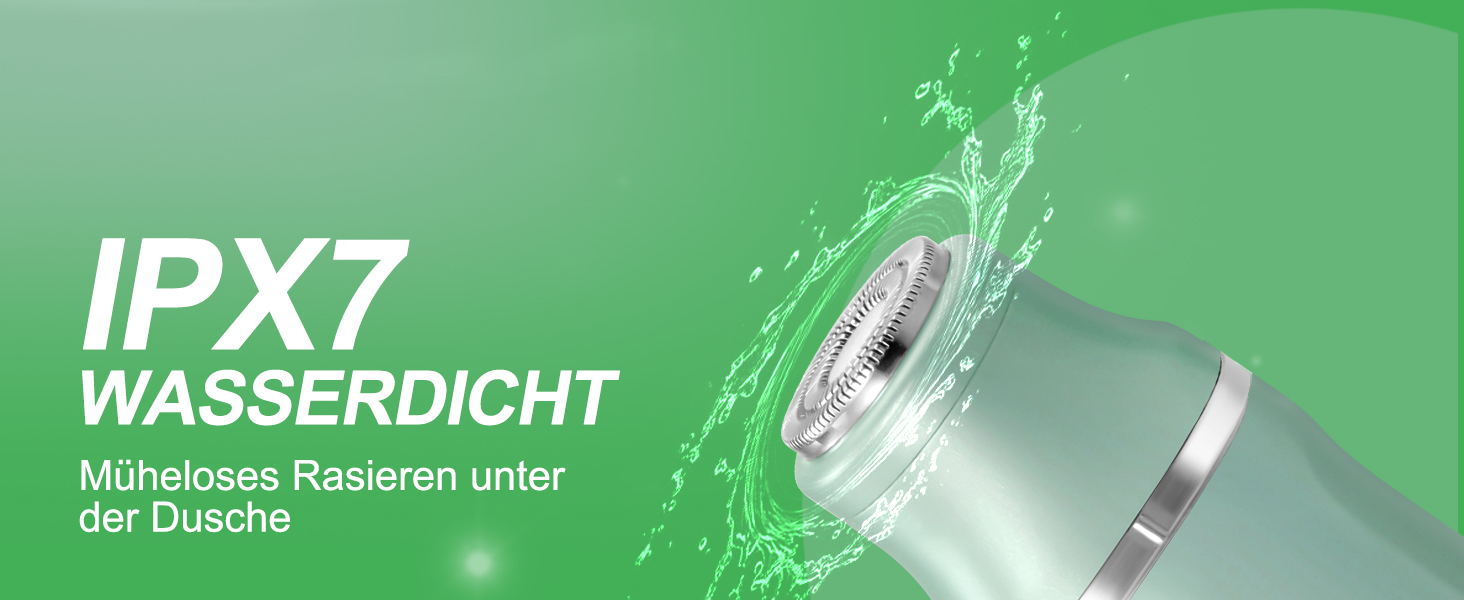 Електричний жіночий триммер 3-в-1 для тіла та обличчя, водонепроникний, зелений