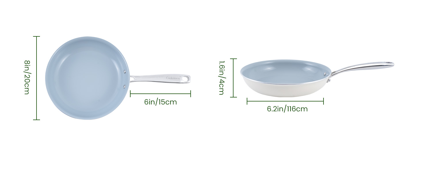 Набір сковорідок з керамічним покриттям 20, 24, 28 см - антипригарні, для індукційних плит, без PTFE, PFOA, PFOAS