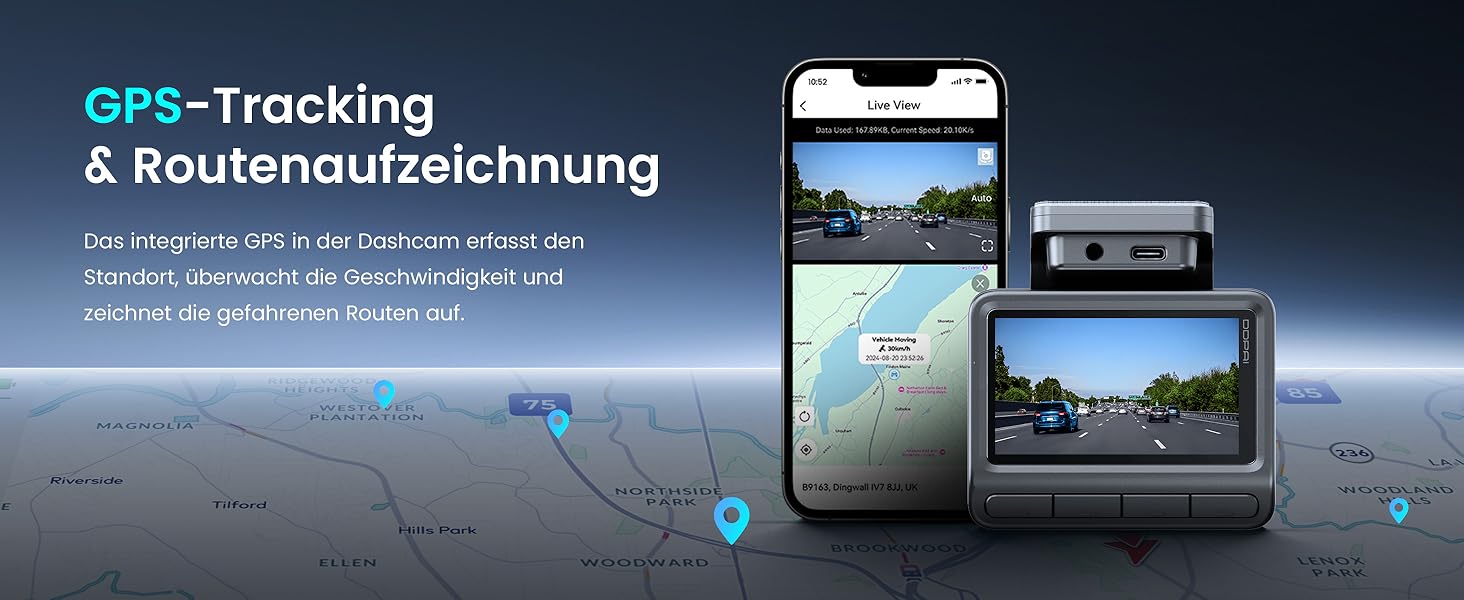 Відеореєстратор DDPAI Z50 Pro 4K: передня та задня камери, GPS, WiFi, ADAS, 64GB