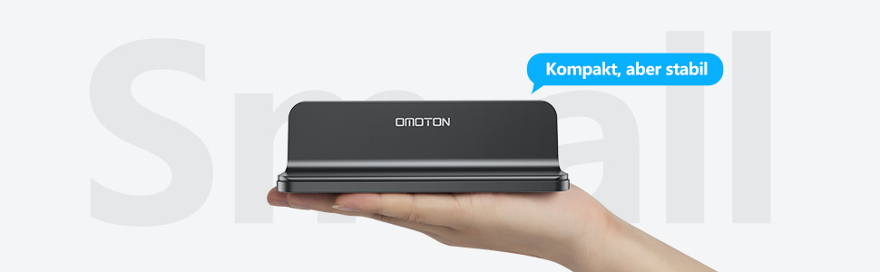 Підставка для ноутбука OMOTON з алюмінію, регульована, чорна (до 17,3 дюйма)