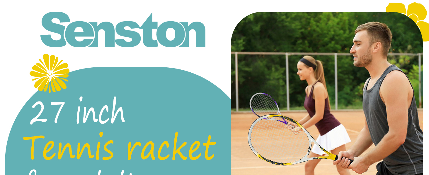 Senston Professional Tennis Racket - 27 Inch (68.6 cm) for Men & Women - Pink