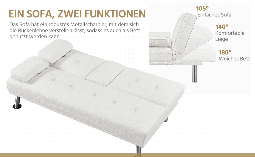 Yaheetech Folding Sleeper Sofa
