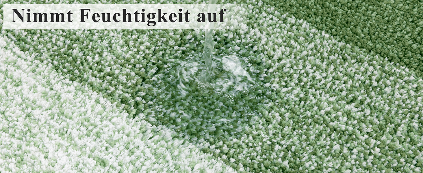 Килимок для дому та ванної кімнати SHACOS, 80 x 120 см, зелений. Антиковзка, швидковисихаюча, для входу та ванної кімнати