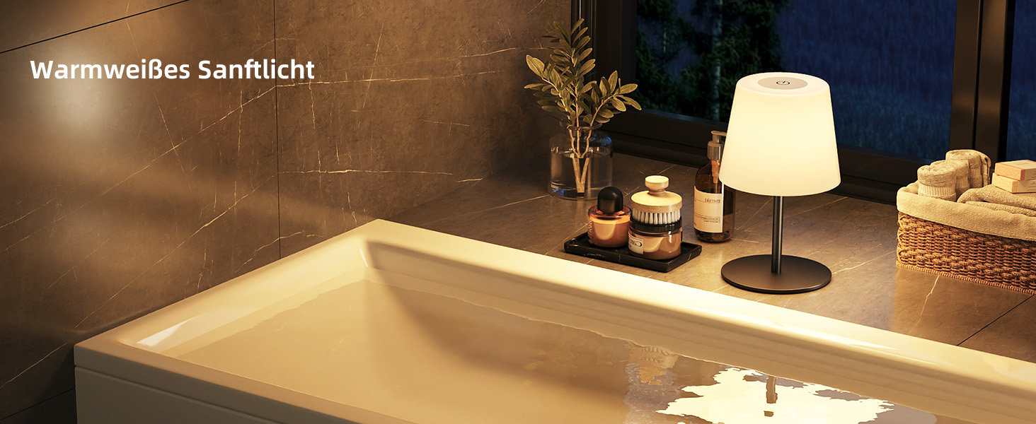 Світлодіодні настільні лампи EZVALO бездротові, 2 шт., IP65, USB-C, диммер сенсорний, 3 режими світла, для дому та кемпінгу (Чорні)