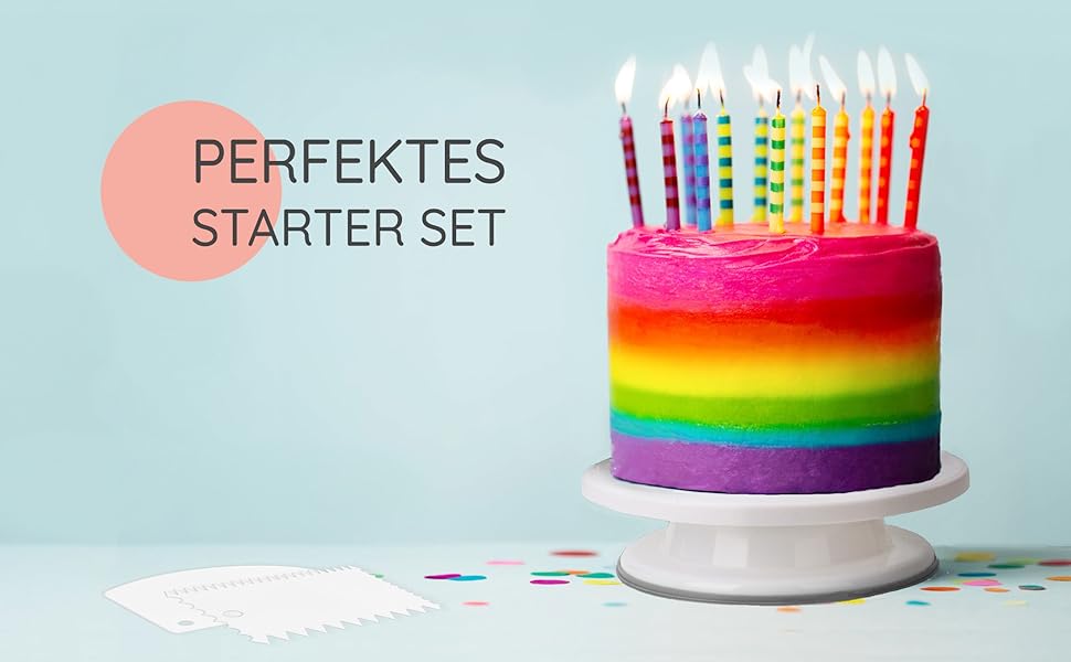 Wenburg Набір для приготування тортів: поворотна платформа, аксесуари (стійка, шпатель, підставка), E-book