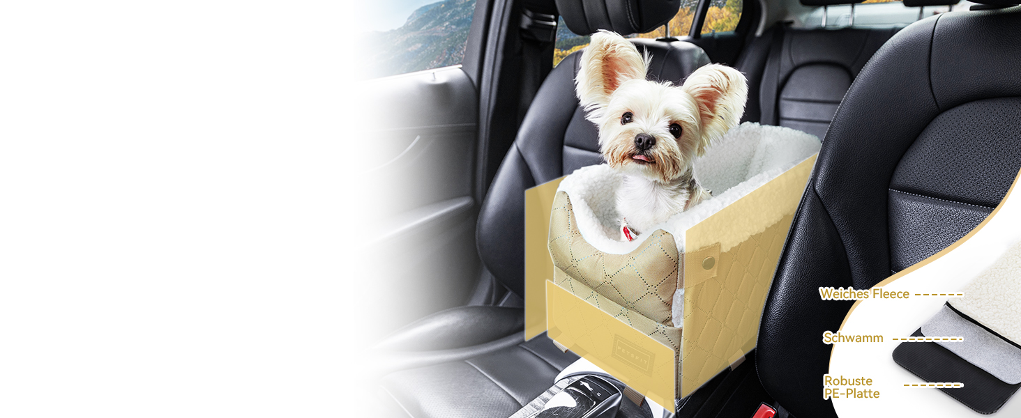 Автокрісло для собак PETSFIT - чорний (хакі), до 5 кг, з захисними гаками