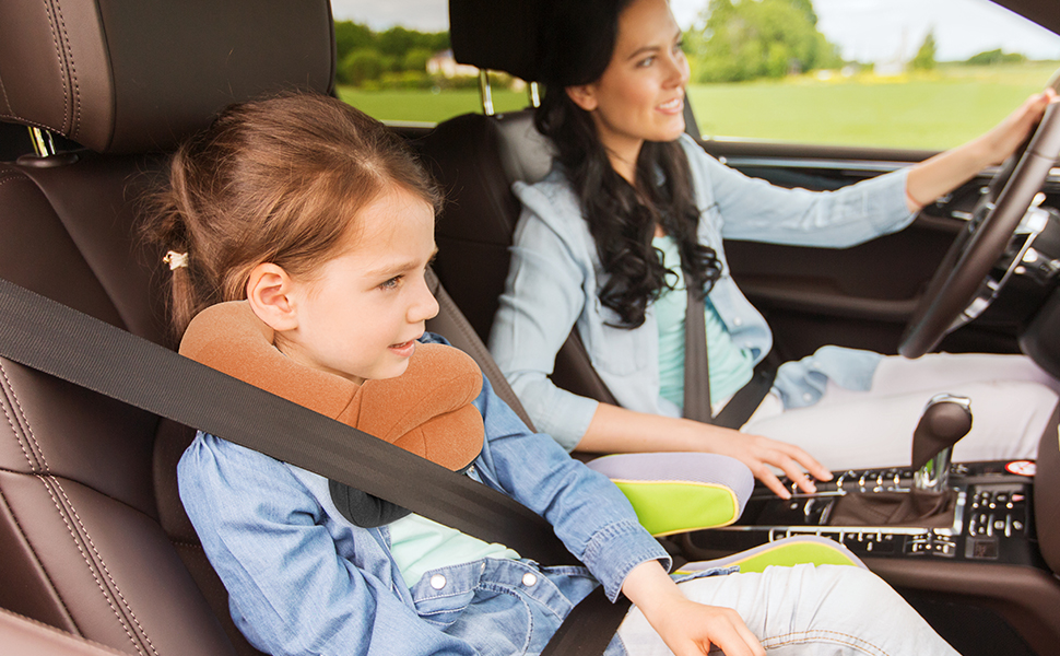 Подушка для шиї у подорожах Buyue, 360° обертання, для тривалих перельотів, комплект з маскою для сну та берушами (для дорослих, до 45 кг)