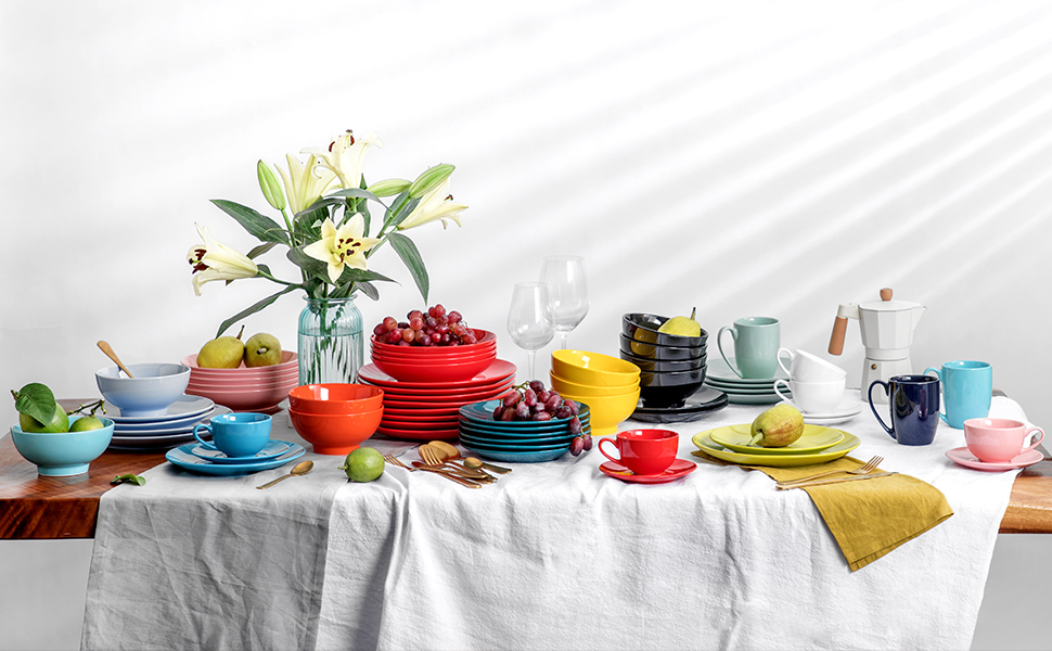 Набір кавових чашок Lovelasa Sweet 12 шт. з блюдцями, 230 мл, білий, для 6 осіб