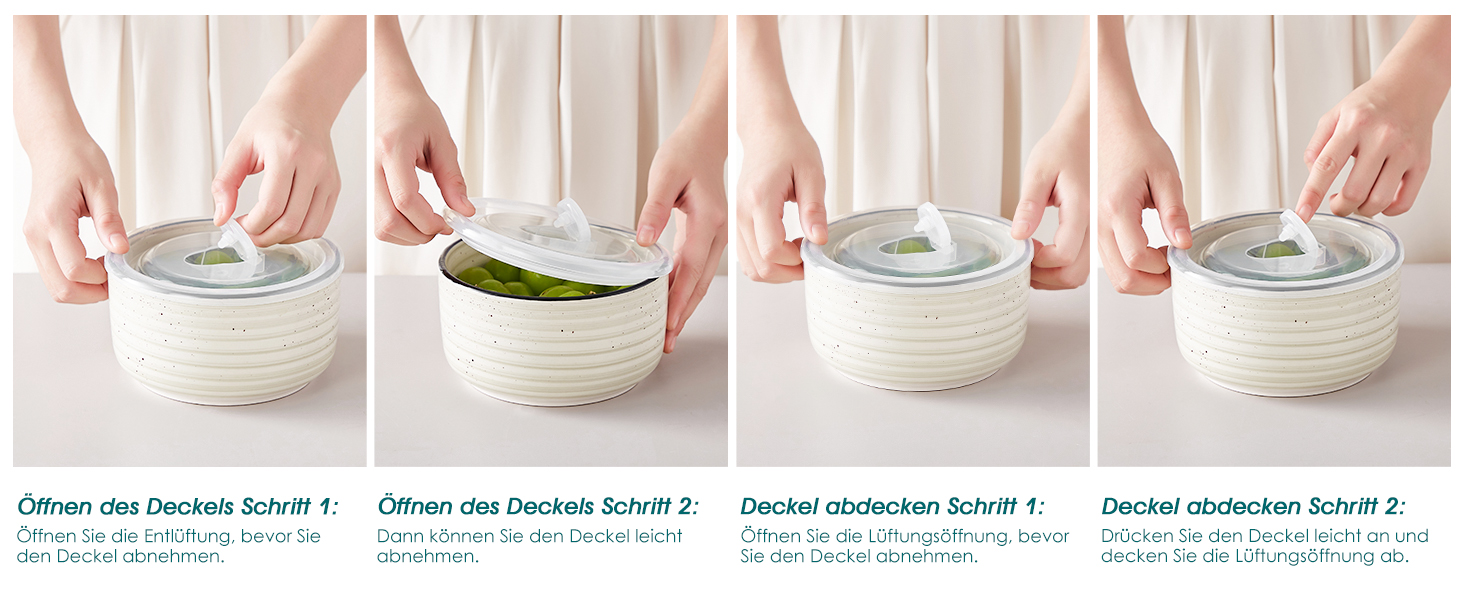 Набір керамічних супових та сервірувальних мисок Vancasso Bonbon з кришкою (4 шт.), бежевий