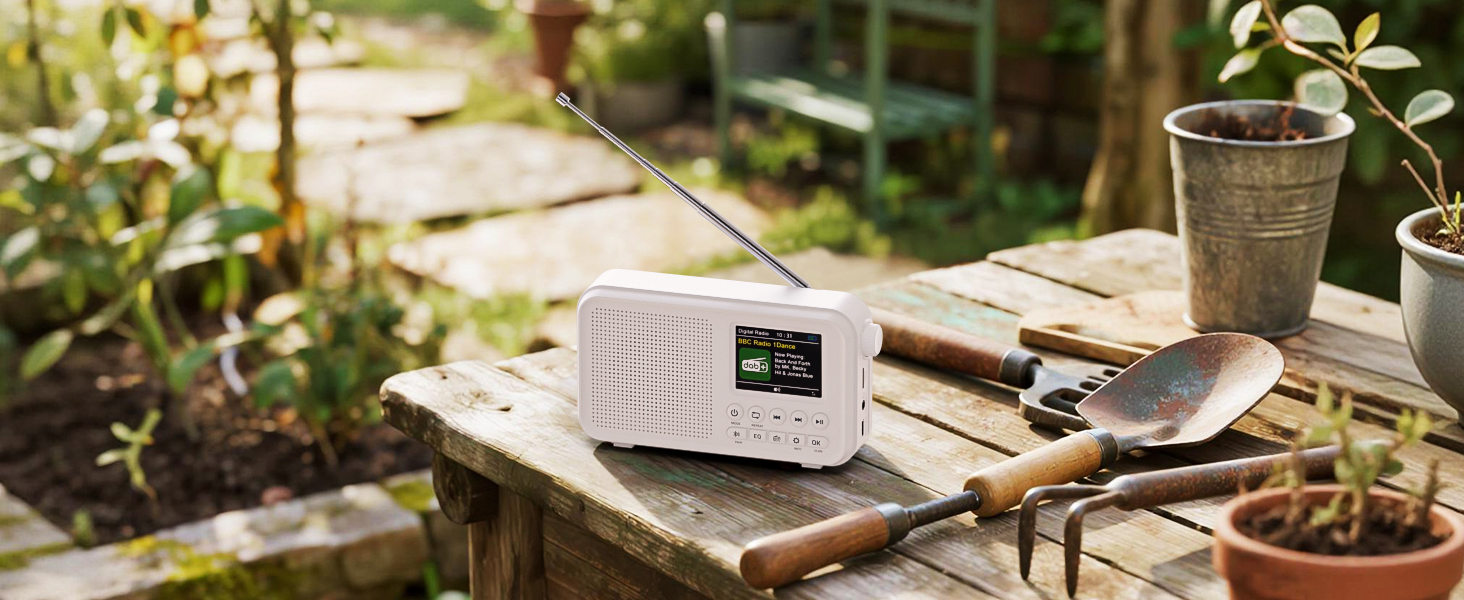 Портативне DAB/DAB+ радіо з Bluetooth 5.0, FM, акумулятором 3000mAh, будильник, еквалайзер, підтримка TF-карт, 2.4