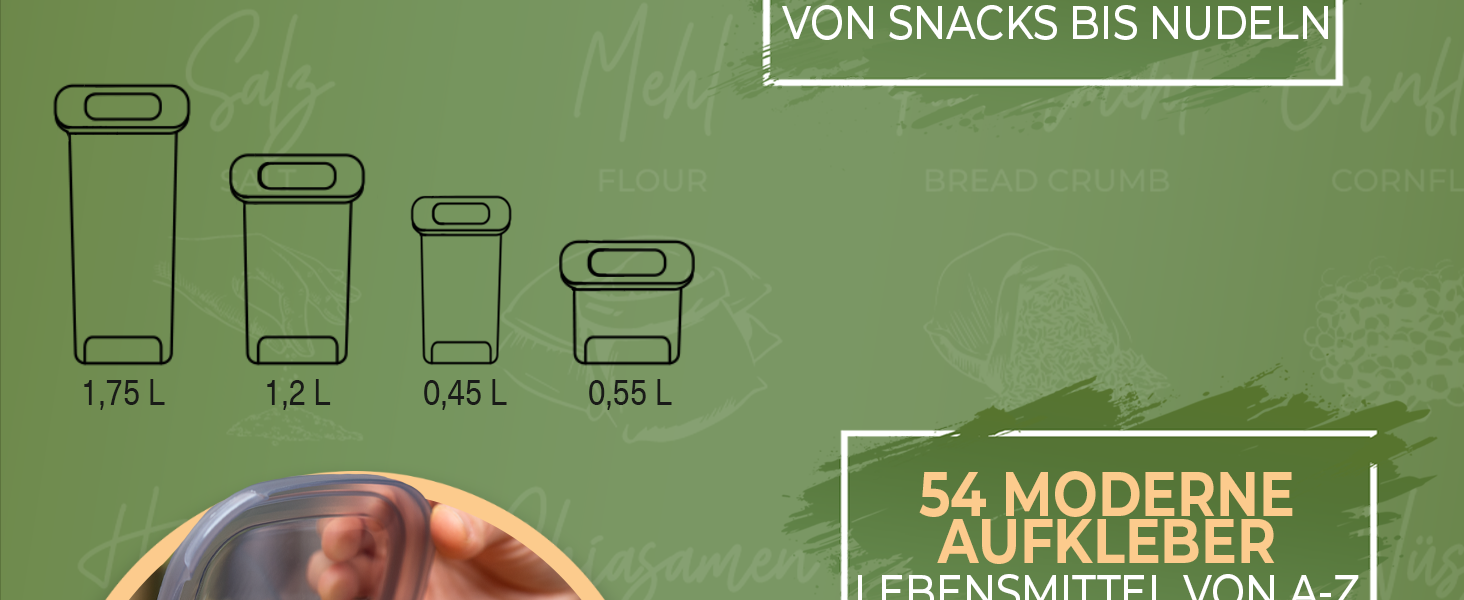 Набір герметичних контейнерів Viwares для зберігання продуктів, спецій, мюслі, борошна – 36 штук, з кришками, органайзери для кухні, харчові пластикові контейнери