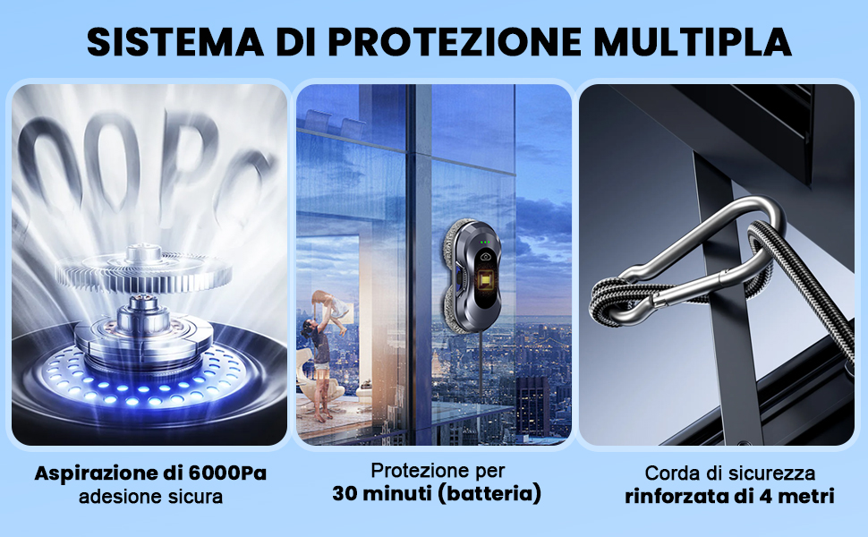 Робот для миття вікон Fensterputzroboter 2026, 6000Pa, розпилення, <65дБ, безпека, навігація, 10 серветок, для вікон/плитки, фіолетовий