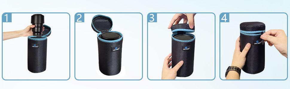 Чохол для об'єктива DSLR Lightdow (4 шт.) - м'який неопрен, 5 мм