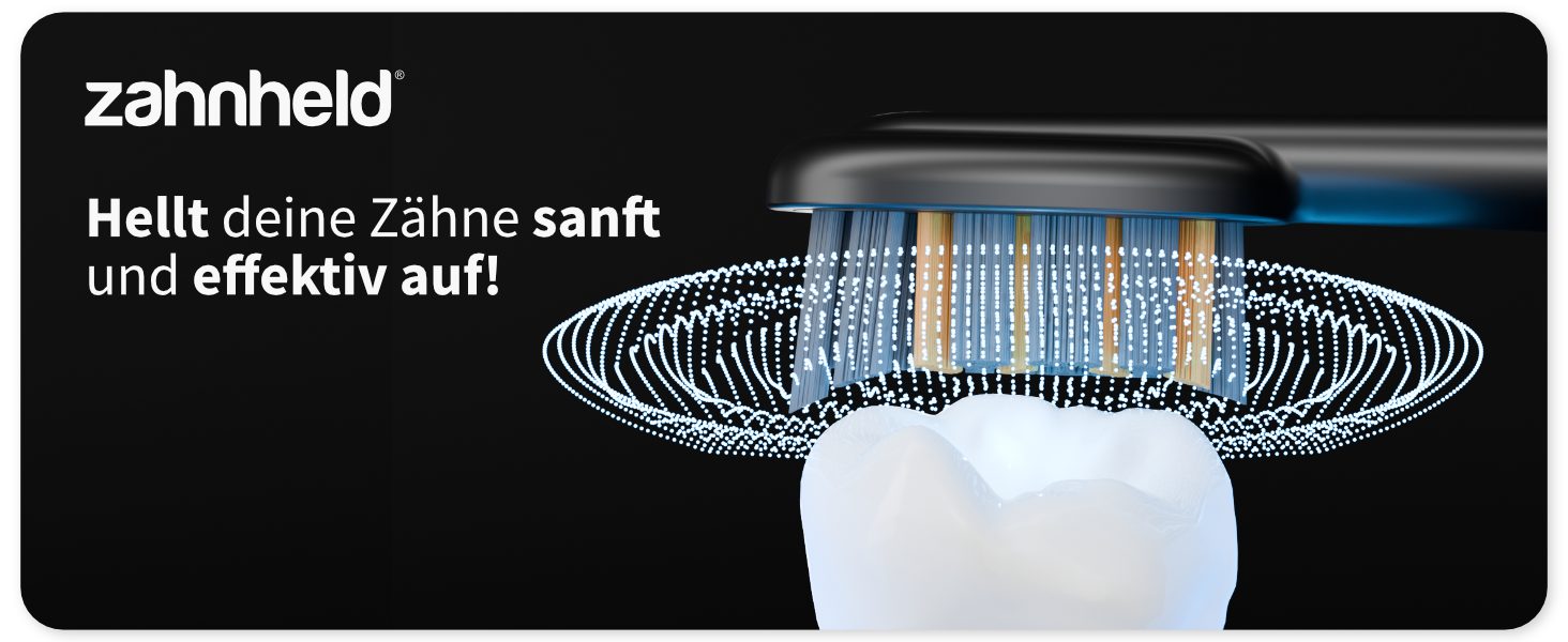 Zahnheld GERO G3 Електрична звукова зубна щітка з кейсом та насадкою | Відбілююча паста Natural White | 5 режимів чищення, тривала робота від акумулятора, чорний колір