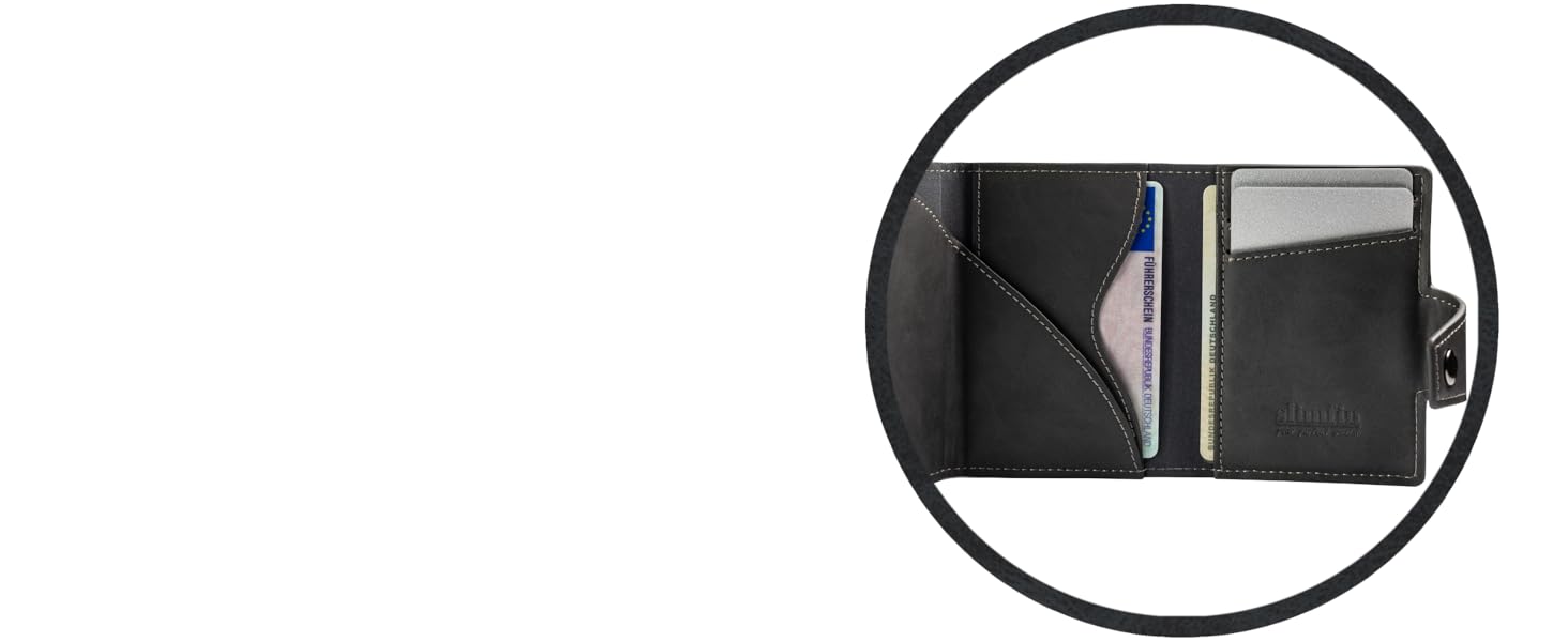 Slimfin® Slim Wallet з відділенням для монет - картхолдер/гаманець для чоловіків - RFID захист (Darkgrey, Maxi)