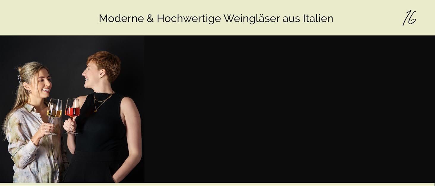 Набір склянок для білого та рожевого вина 16hundred® Moderne | 6 шт. | 450 мл | Італія