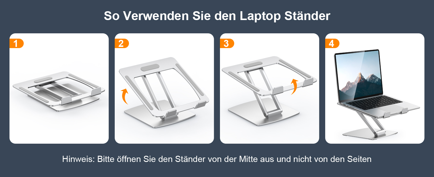 Підставка для ноутбука, алюміній, ергономічна, регульована висота, складна, з вентиляцією, для MacBook Air/Pro та ноутбуків 10-16