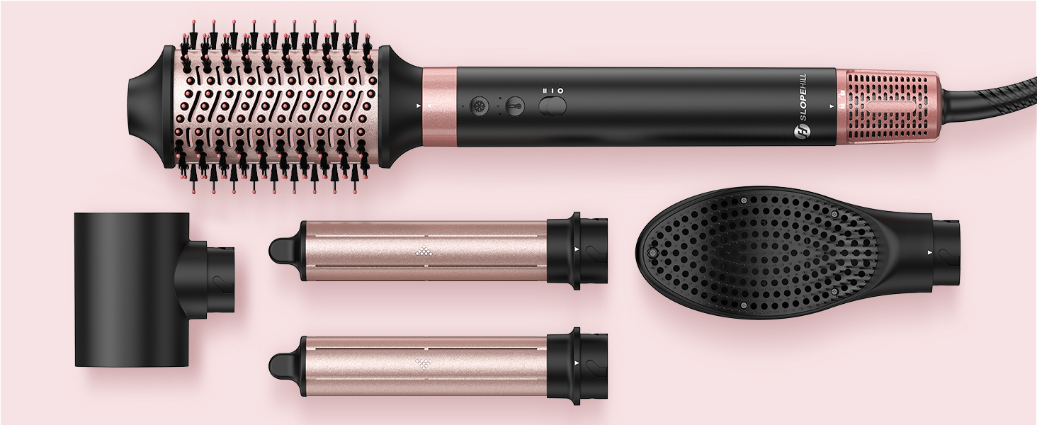 Slopehill Airstyler 5 в 1: Іонізатор, Фен, Щітка для об'єму, Локони, Випрямляч. Чорний