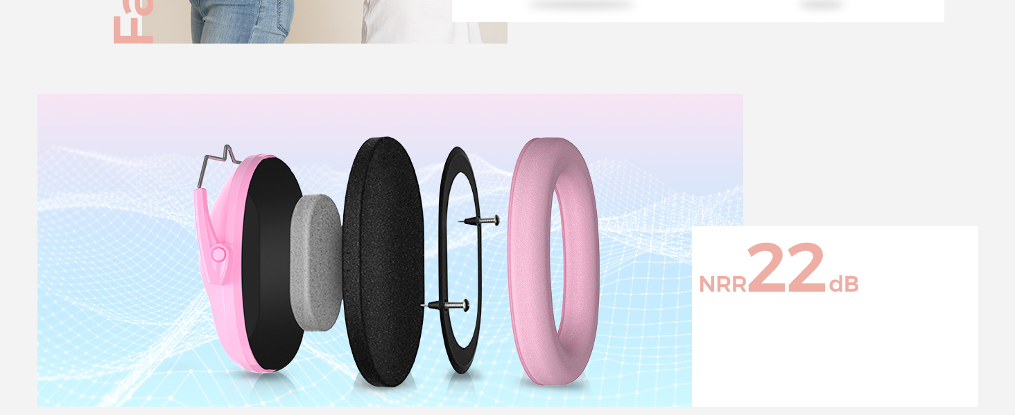 Навушники для захисту від шуму ProCase для дітей, рожеві