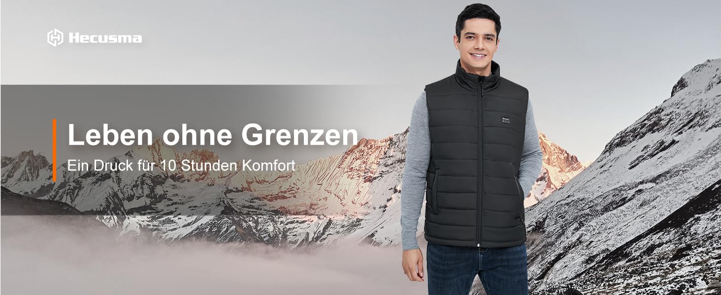 Електрична грійна жилетка для чоловіків з Powerbank 16000mAh 7.4V, 9 зон нагріву, для катання на лижах, активного відпочинку, велосипедної їзди, XXL, чорний