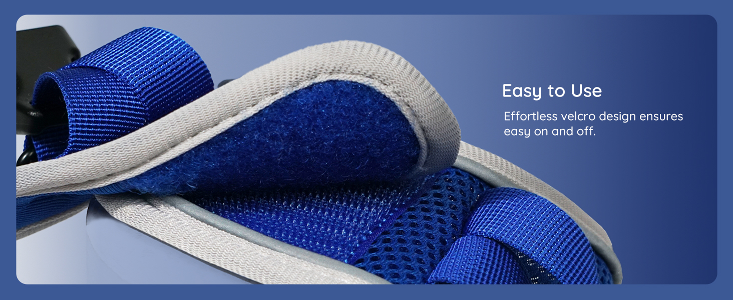 Шлейка для собак BELLA & PAL для маленьких собак з повідком, Step-in шлейка з Air Mesh, анти-тяга, світловідбиваюча, дихаюча, для цуценят, для котів, S (XXS (28-30см обхват грудей), синій & сірий)