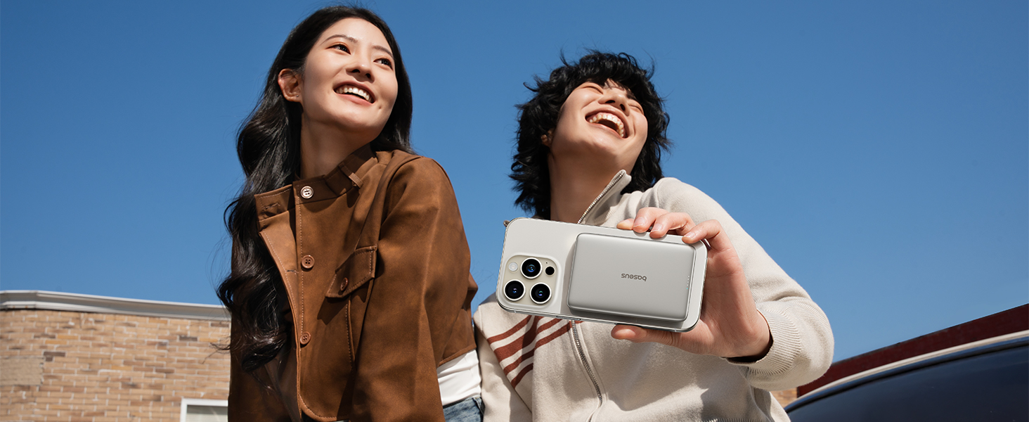 Power Bank Baseus Picogo AM41: Тонкий Qi2 Magsafe павербанк 15W, PD 27W, 10000mAh, USB-C, для iPhone 17/16/15/14/13/12 (Титановий)