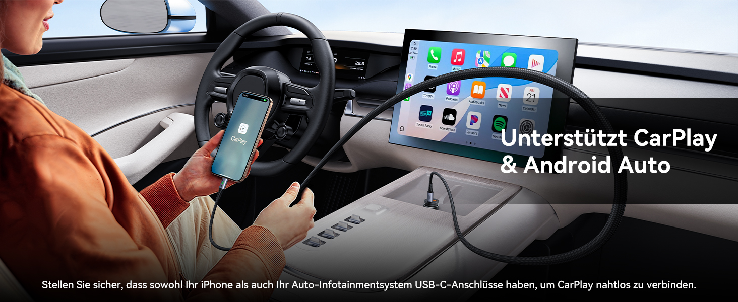 Кабель USB-C 240W з LED-підсвічуванням, 2 шт. (2м+2м), нейлон, для iPhone, Samsung, Pixel, iPad, MacBook