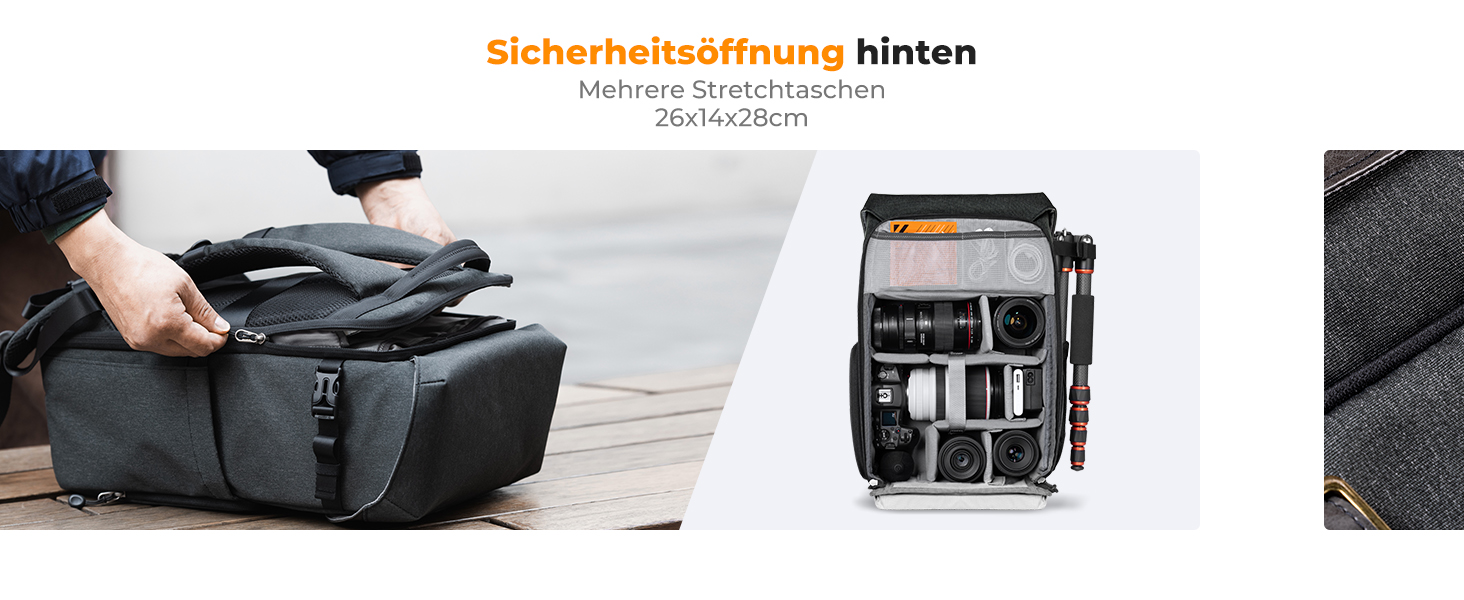 Водонепроникний фоторюкзак K&F Concept Rolltop 20Л для дзеркальних камер Canon, Nikon, Sony та ноутбука 15.6