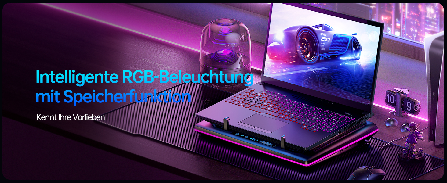 Ігровий охолоджувач для ноутбука llano V12 RGB з потужним турбовентилятором 5.5