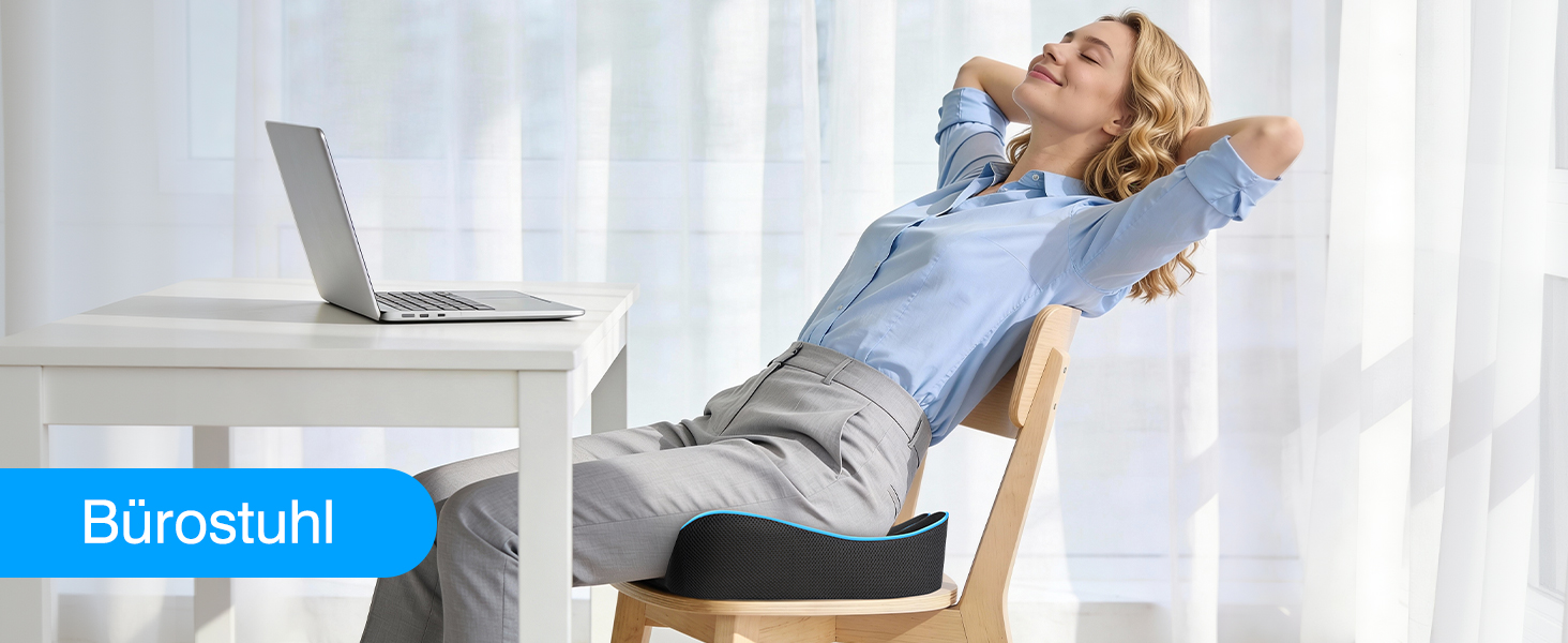 Подушка для сидіння Ophy для авто та офісного крісла з піною Memory Foam, знімною обкладинкою, чорна