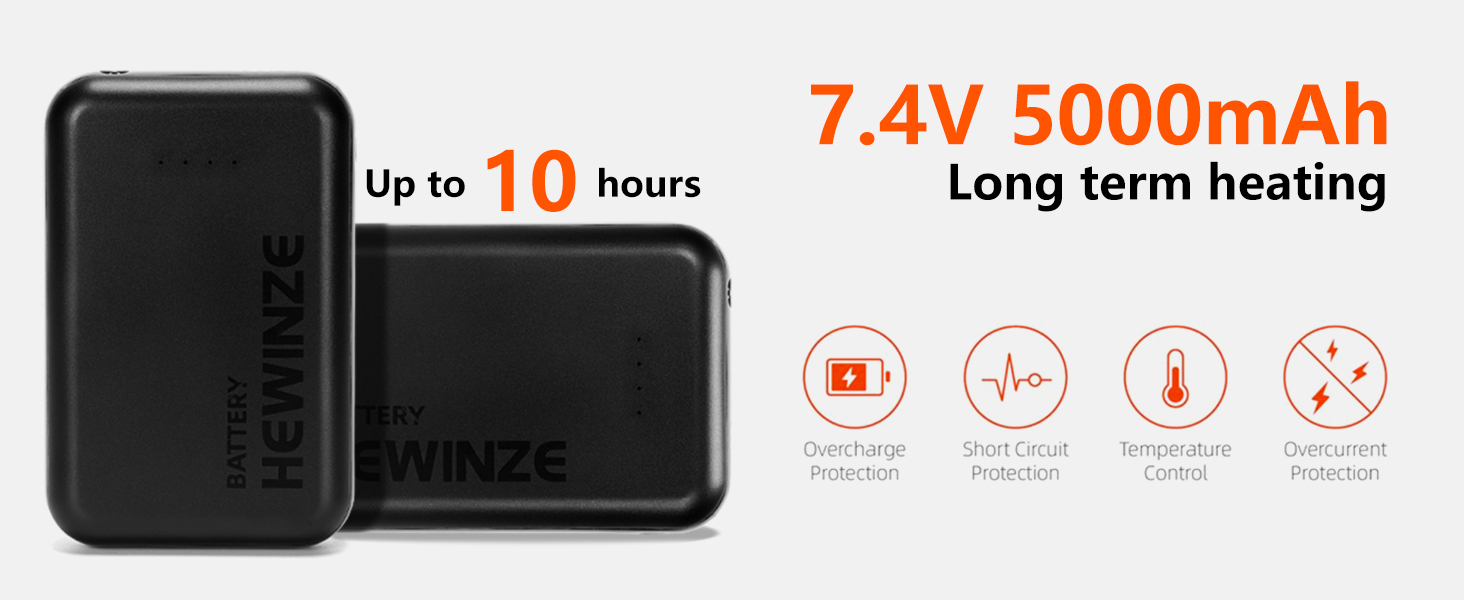 HEWINZE Грілка жилет чоловіча з акумулятором 7.4V - теплий жилет для полювання та активного відпочинку