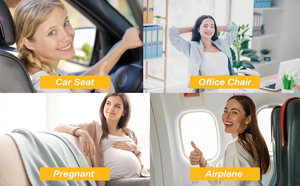 Подушка для сидіння в авто з Memory Foam для полегшення болю в попереку, велика, для коротких водіїв на далекі відстані - автокрісло для машини, офісу, чорно-сіра