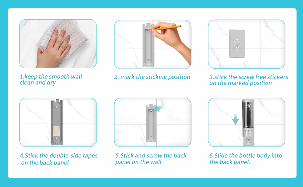 Ручний дозатор мила CHUANGDIAN, настінний, 200 мл, білий, сріблястий