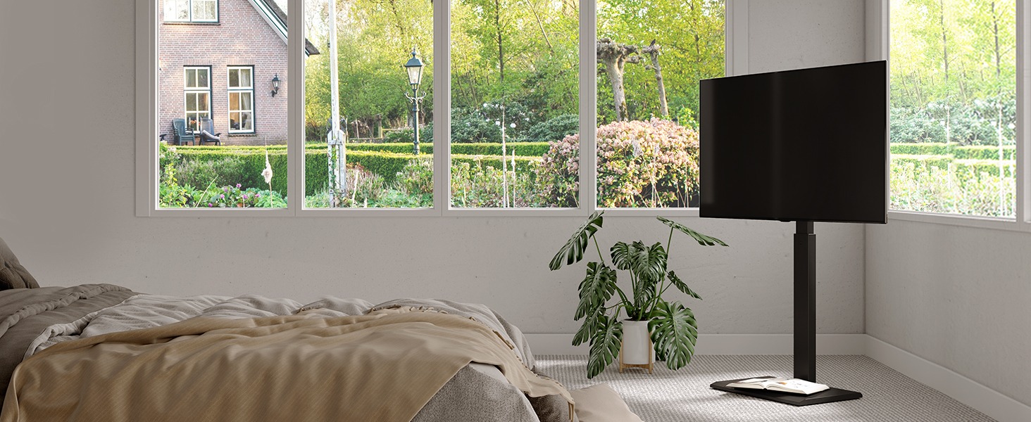 Підставка для телевізора FITUEYES на підлозі, поворотна, регульована по висоті, для телевізорів 32-75 дюймів, до 40 кг, VESA 400x600