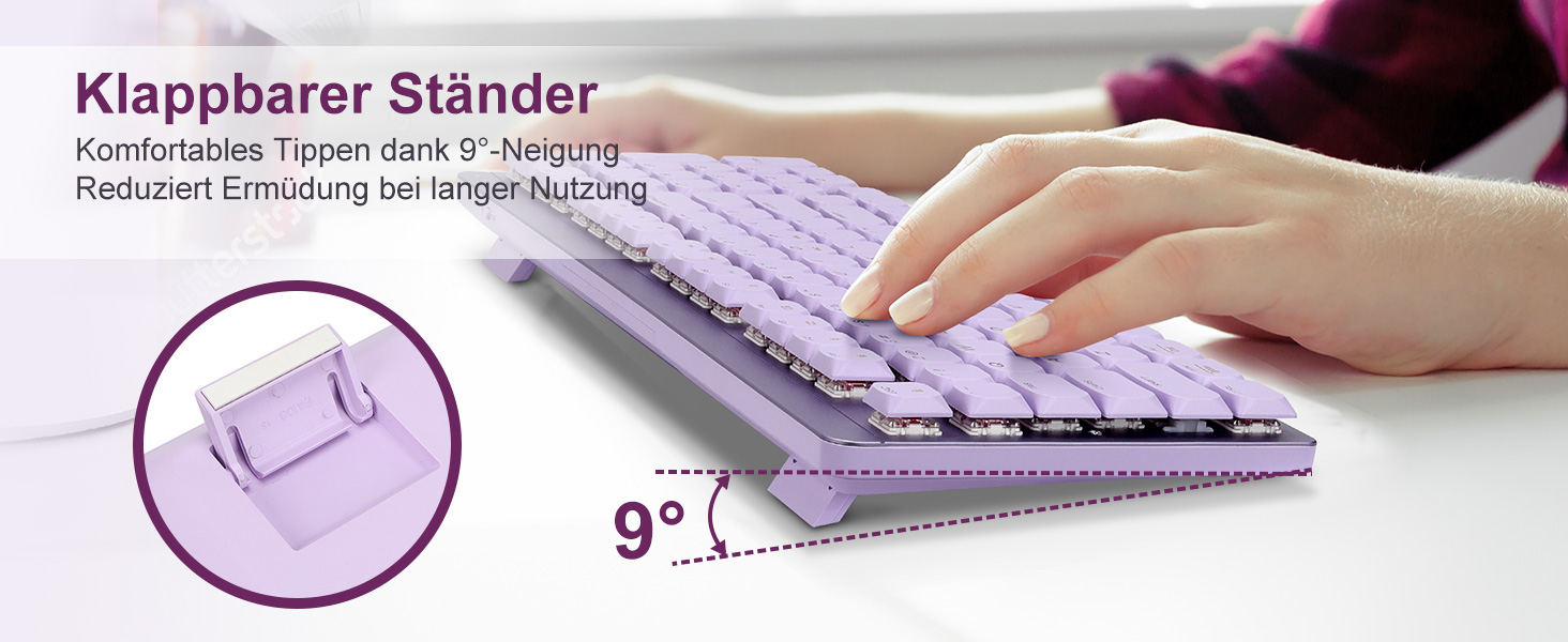 Leadsail FA98 Бездротова Механічна Клавіатура та Миша, QWERTZ, 98 Клавіш, 1600 DPI, для Windows/MacOS/PC/Laptop (Лідська)