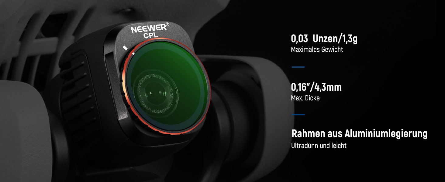 Набір фільтрів ND та CPL NEEWER для DJI Mini 4 Pro: 6 шт. (ND8, ND16, ND32, ND64, ND128, CPL)