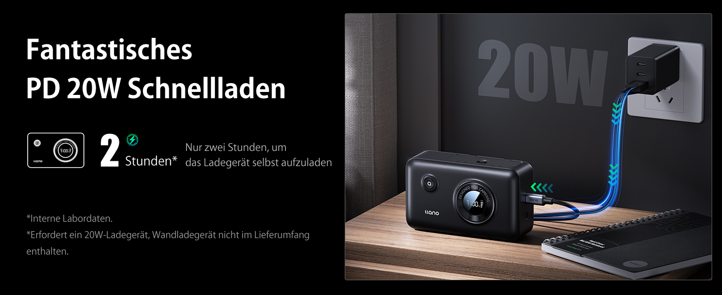 Акумулятор NP-FW50 для Sony + Powerbank 12400mAh з USB-C та Smart Display: ZV-E10, Alpha, RX10