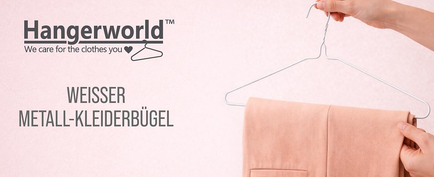 Дротяні вішалки Hangerworld 41 см, металеві вішалки для одягу, світло-металеві
