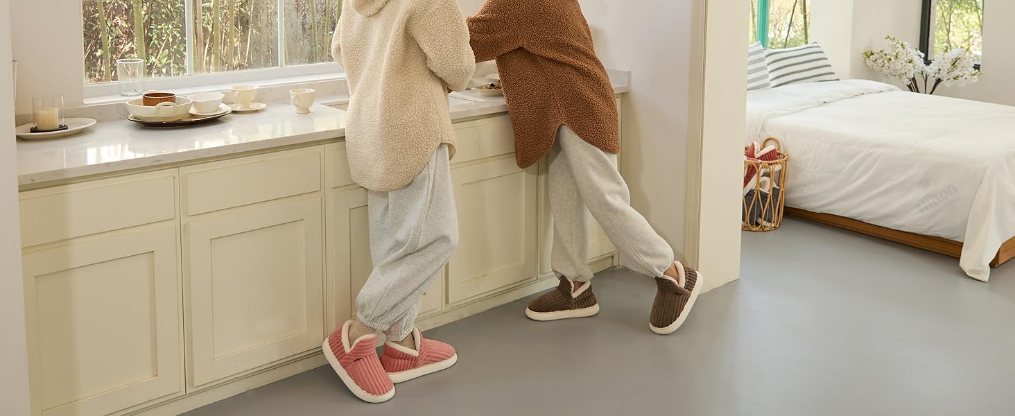 Тапочки жіночі зимові теплі з піною з пам'яті, чоловічі, з м'якого корду, повністю пухнасті, м'які, закриті, бавовняні, з антиковзким покриттям, зручні для дому та вулиці, 38/39 EU, рожеві