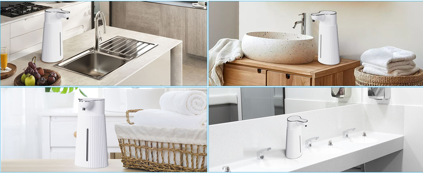 Електричний дозатор мила 400 мл з сенсором, автоматичний, настінний, 2 режими, USB, IPX6, білий