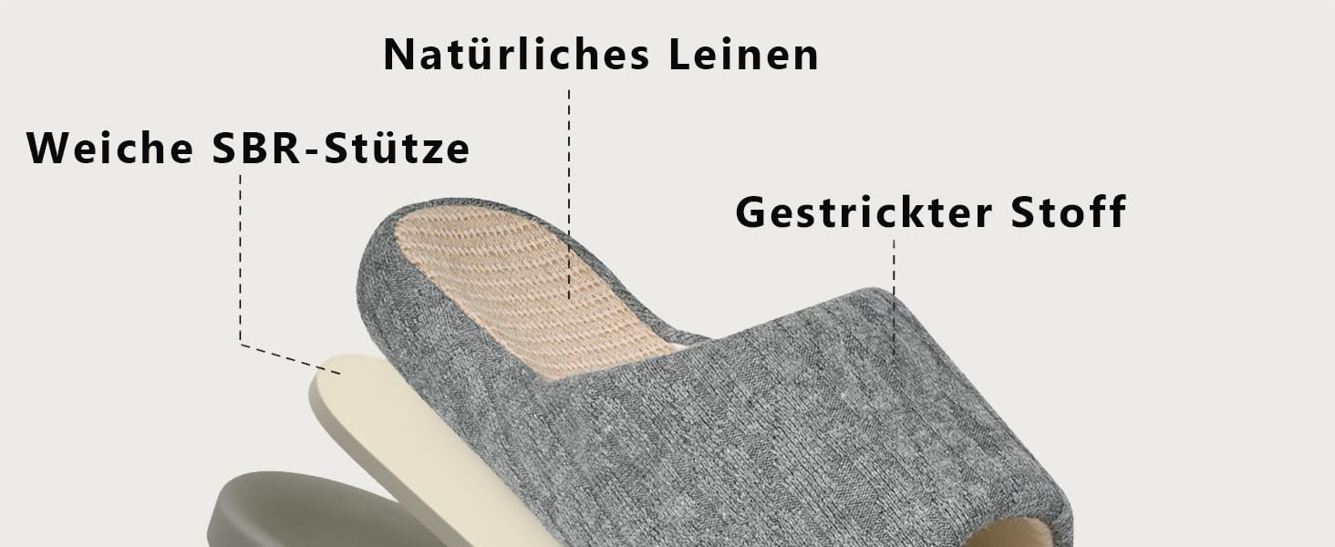 Тапочки жіночі Eagsouni з льону, зручні, антиковзні, з піною пам'яті, для дому, теплі, 37/38 EU, бежеві